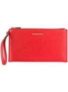 Michael Michael Kors - Zip Clutch - Women - Leather - One Size, Red, Leather