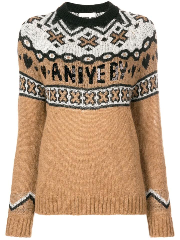 Aniye By Logo Knit Sweater - Nude & Neutrals