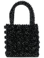 Shrimps Beaded Mesh Box Purse - Black