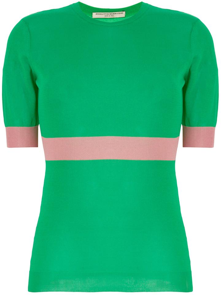 Ermanno Scervino Contrast Stripe Top - Green