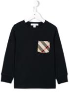 Burberry Kids House Check Chest Pocket Sweatshirt, Boy's, Size: 6 Yrs, Blue