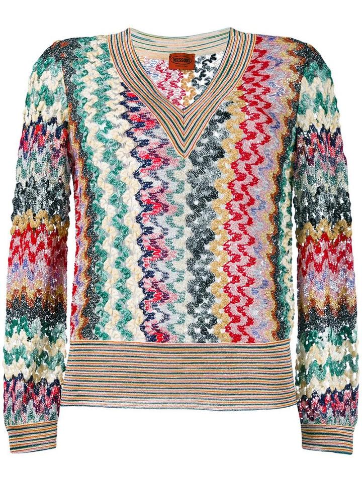 Missoni V-neck Jumper, Women's, Size: 42, Cupro/viscose/polyester