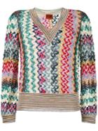 Missoni V-neck Jumper, Women's, Size: 42, Cupro/viscose/polyester