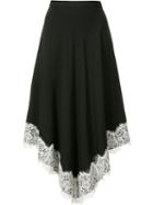 Derek Lam - Lace Detail Pointed Skirt - Women - Silk - 42, Women's, Black, Silk