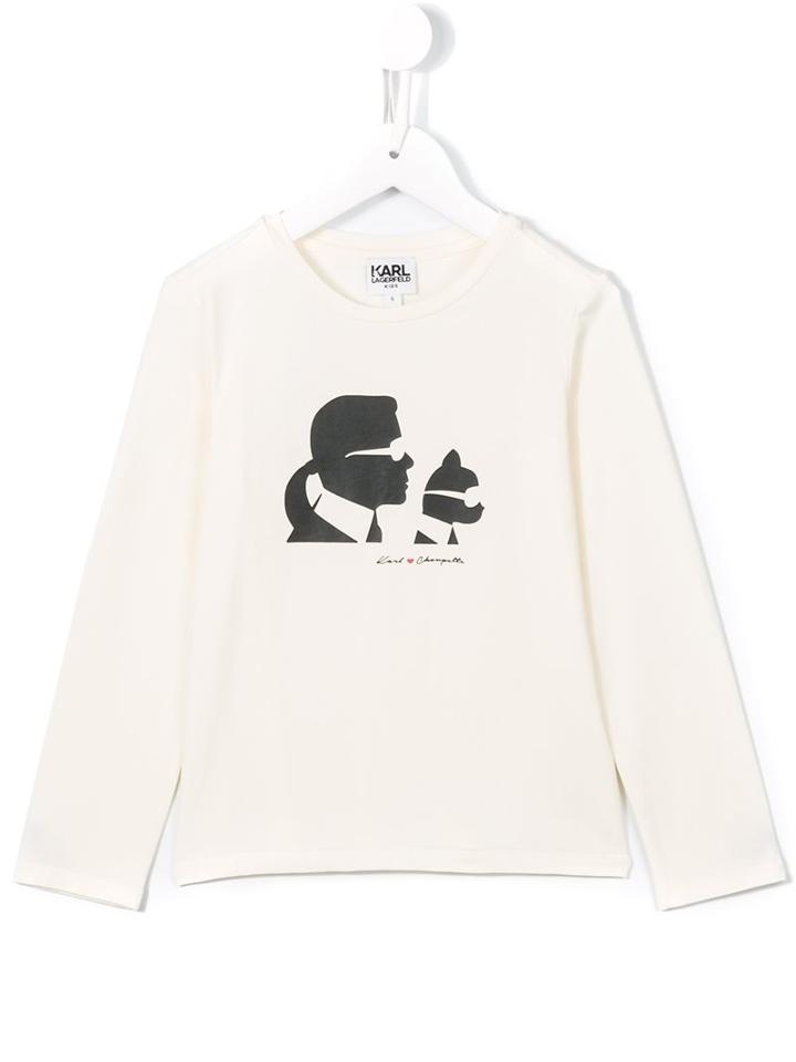 Karl Lagerfeld Kids Silhouette Print T-shirt, Toddler Girl's, Size: 2 Yrs, Nude/neutrals