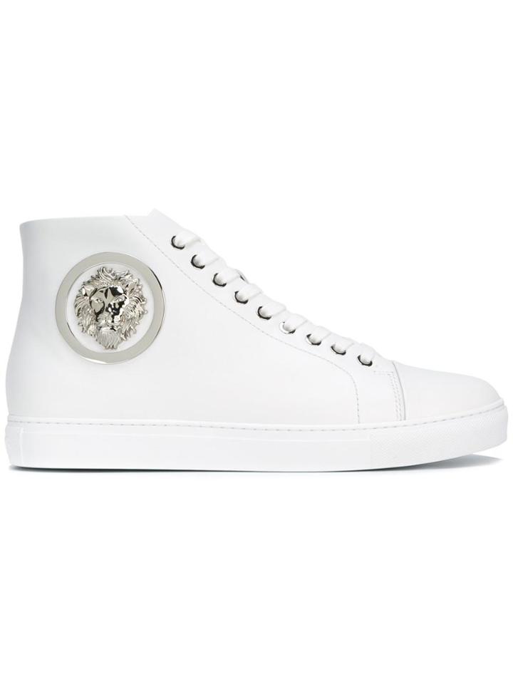 Versus Lion Appliqué Hi-tops - White
