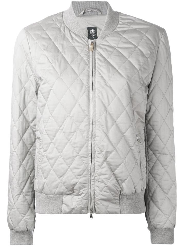 Eleventy Quilted Bomber Jacket - Grey