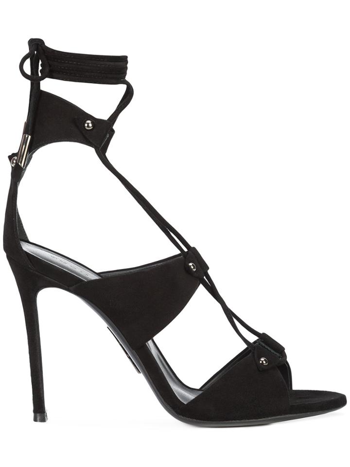 Thomas Wylde Lace Up Sandals - Black