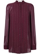Valentino Embellished Pleated Blouse - Pink