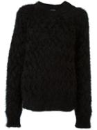 Balmain Cable Knit Jumper, Women's, Size: 36, Black, Polyamide/angora