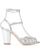 Giuseppe Zanotti Design Silver Crystal Angie 85 Sandals - Metallic