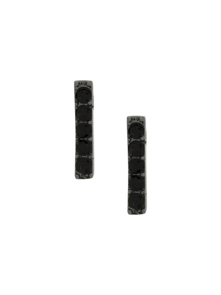 Federica Tosi Crystal Bar Studs - Black