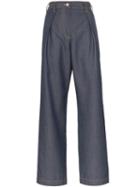 Wright Le Chapelain Tailored Wide Leg Denim Trousers - Blue