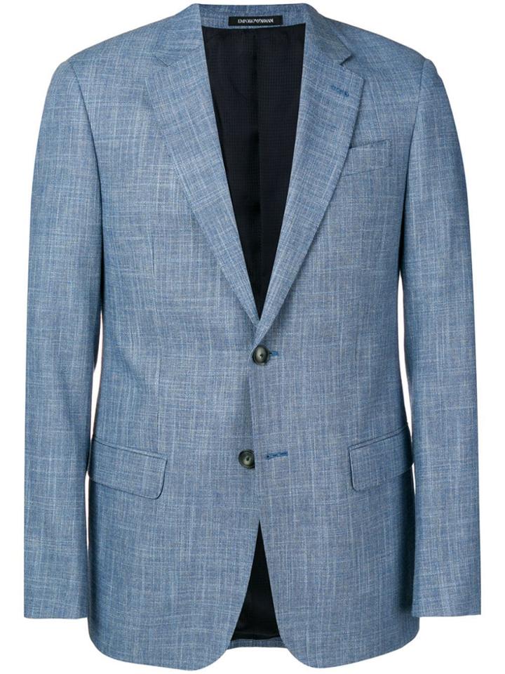 Emporio Armani Distressed Finish Blazer - Blue