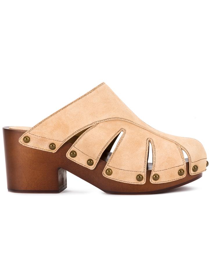 Chloé Closed Toe Mules - Nude & Neutrals
