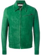 Bally Suede Zip-up Jacket, Men's, Size: 52, Green, Calf Leather/cupro/cotton
