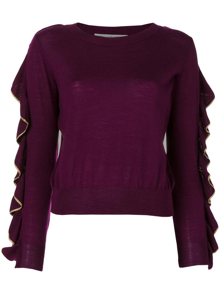 Philosophy Di Lorenzo Serafini - Volant Jumper - Women - Virgin Wool - 42, Pink/purple, Virgin Wool