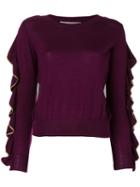 Philosophy Di Lorenzo Serafini - Volant Jumper - Women - Virgin Wool - 42, Pink/purple, Virgin Wool
