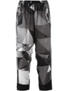 Ilaria Nistri Geometric Print Cropped Trousers, Women's, Size: 40, Grey, Silk/cupro