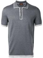 Tod's Contrast Trim Polo Shirt, Men's, Size: 50, Grey, Silk/cotton