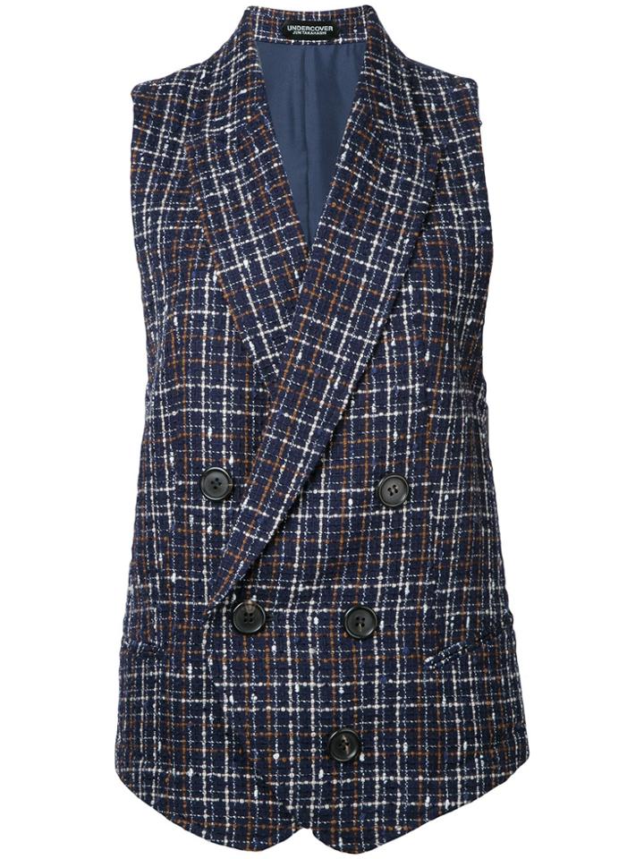 Undercover Checked Waistcoat - Blue