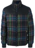 Etro Tartan Padded Jacket, Men's, Size: Xxl, Blue, Cotton/feather Down/polyester/wool