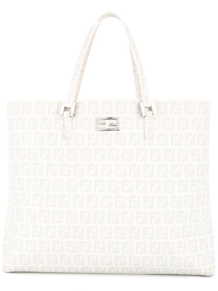 Fendi Vintage Zucca Pattern Handbag - White
