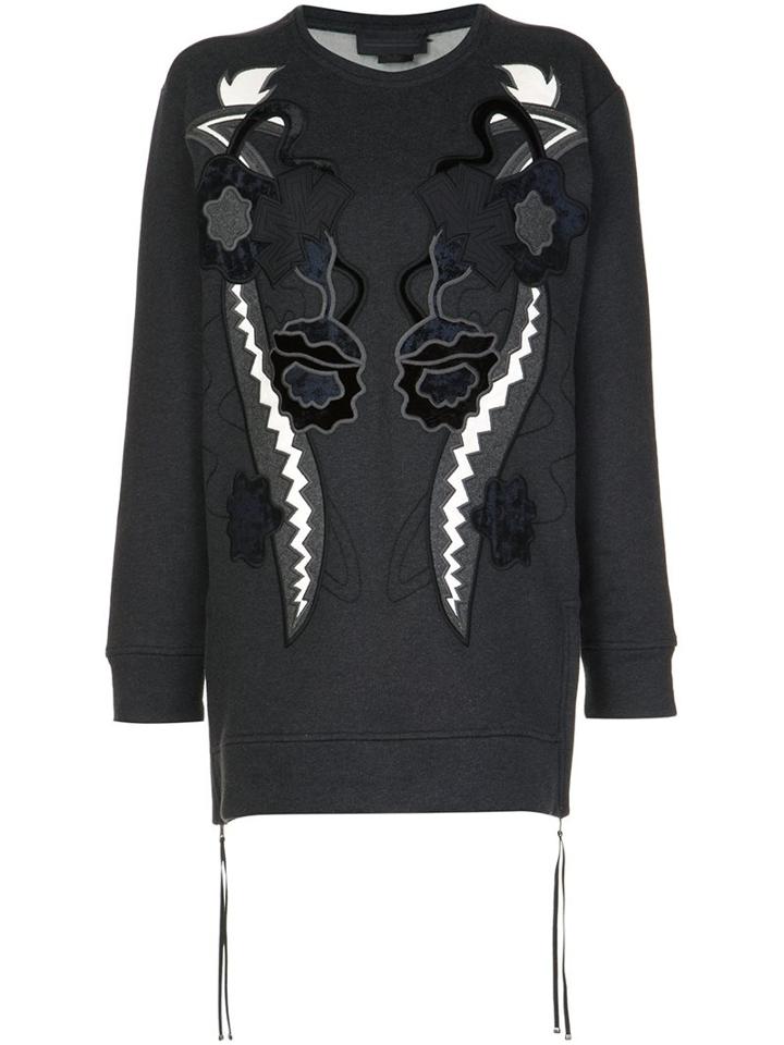 Diesel Black Gold Velvet Patchwork Sweatshirt, Women's, Size: Xs, Grey, Cotton