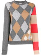 Semicouture Argyle Intarsia Sweater - Grey