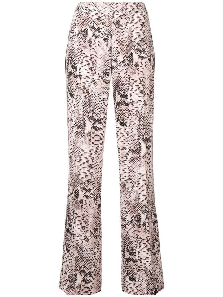 Liu Jo Python Print Flared Trousers - Brown