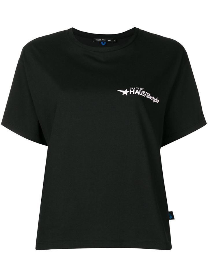 Haus By Ggdb Boxy Logo Print T-shirt - Black