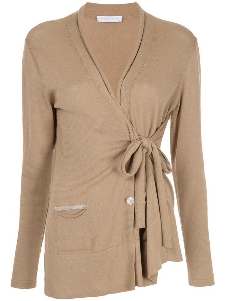 Fabiana Filippi Side Knot Cardigan - Nude & Neutrals