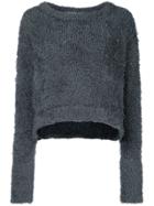 Le Ciel Bleu Knitted Cropped Top - Grey
