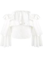 Erika Cavallini - Flavie Off-shoulders Blouse - Women - Cotton - 40, White, Cotton