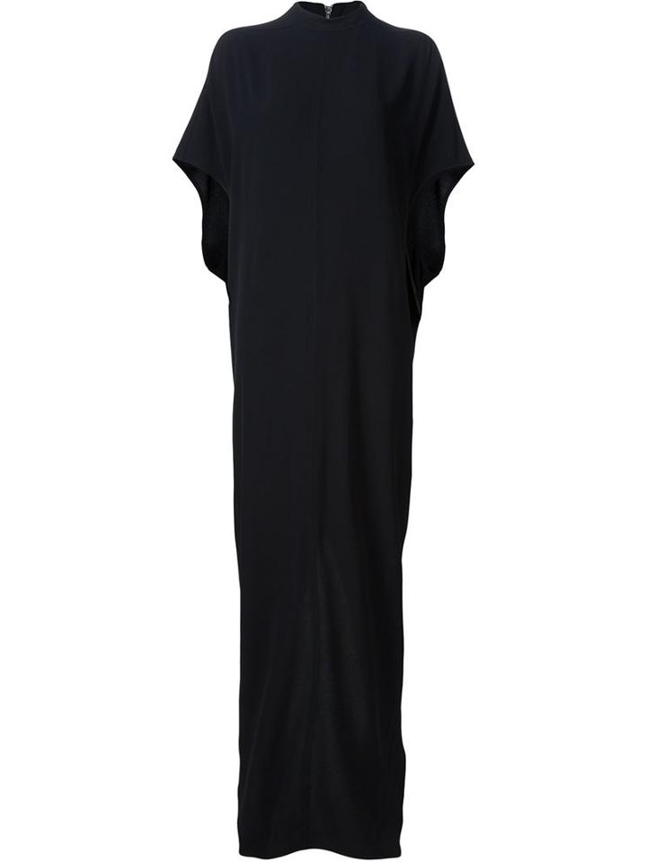 Rick Owens Funnel Neck Maxi Dress, Women's, Size: 42, Black, Cotton/silk/acetate