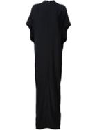 Rick Owens Funnel Neck Maxi Dress, Women's, Size: 42, Black, Cotton/silk/acetate