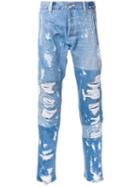 Longjourney Ripped Jeans, Men's, Size: Medium, Blue, Cotton