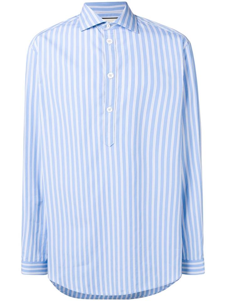 Gucci Oversized Stripe Print Shirt - Blue