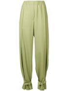 Maison Flaneur Elasticated Tapered Trousers - Green