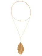 Aurelie Bidermann Swan Feather Necklace, Women's, Metallic