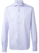 Kiton Cutaway Collar Shirt, Men's, Size: 43, Blue, Cotton