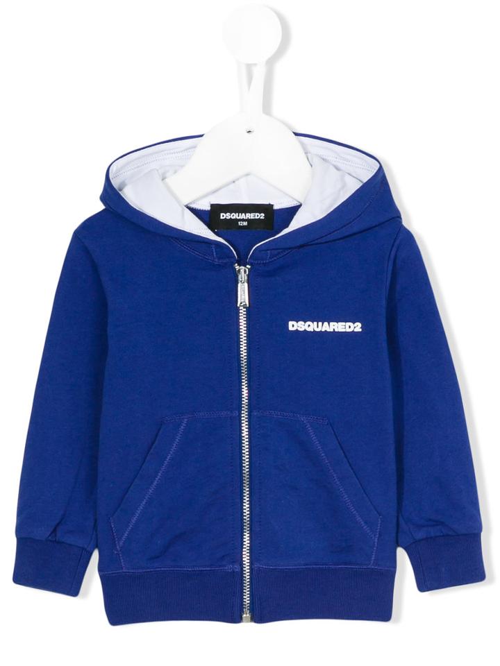 Dsquared2 Kids - Logo Print Hoodie - Kids - Cotton - 18 Mth, Blue