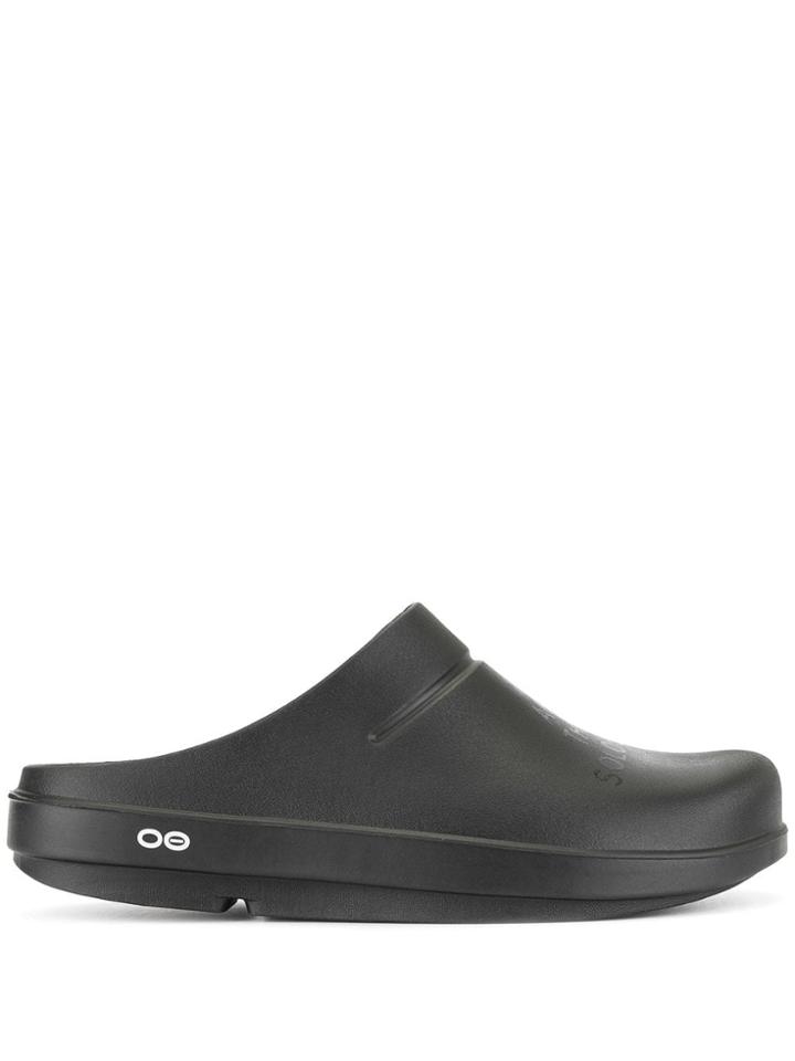 Takahiromiyashita The Soloist Logo Print Slippers - Black