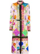 Versace Belted Cosmetic Print Dress - Pink