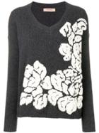 Twin-set Floral Patterned Knit Jumper - Grey
