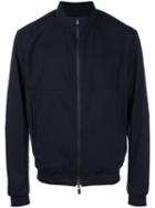 Armani Collezioni - Bomber Jacket - Men - Polyester/polyurethane/wool - 48, Blue, Polyester/polyurethane/wool