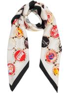 Burberry Bottle Cap Print Silk Square Scarf - Multicolour