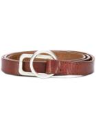 Golden Goose Deluxe Brand Slim Geometric Buckle Belt - Brown