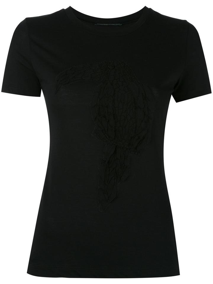 Ermanno Scervino - Embroidered T-shirt - Women - Silk/cotton/viscose - 44, Black, Silk/cotton/viscose
