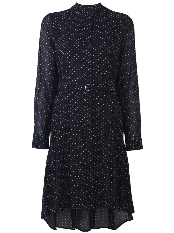 Michael Michael Kors Micro Polka Dot Print Shift Dress With D-ring Waist Fastening, Women's, Size: 4, Black, Polyester